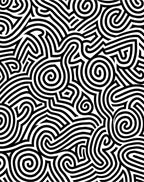 Bold Black White Swirl Maze Rug