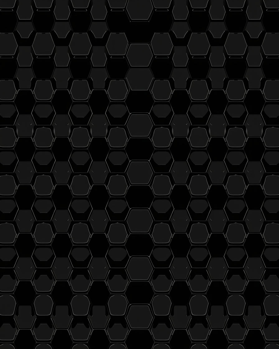 Dark Gray Hexagon Geometric Area Rug