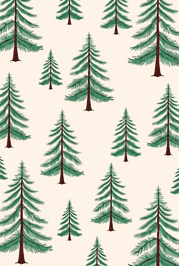 Earthy Pine Forest Repeating Pattern Rug