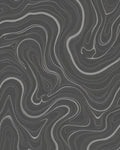 Charcoal Gray Swirling Marble Texture Rug