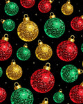 Glittering Red Green Gold Ornament Stars Rug
