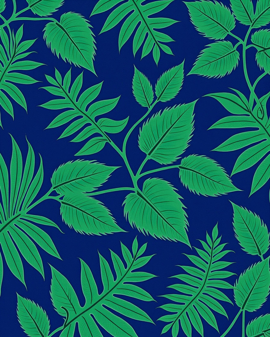 Verdant Green Leafy Branch Arrangement Rug