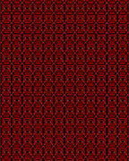 Intense Crimson Geometric Lattice Rug
