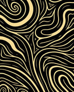 Black and Gold Swirl Organic Rug