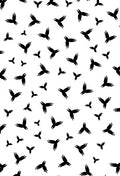 Black Abstract Winged Shapes Rug