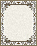 Vintage Sepia Floral Scroll Border Rug