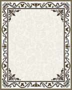 Vintage Sepia Floral Scroll Border Rug