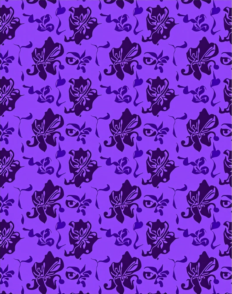 Chic Violet Floral SwirlRug Rug