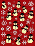 Charming Snowman Snowflake Scene Rug