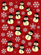 Charming Snowman Snowflake Scene Rug
