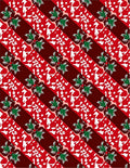Diagonal Red White Holly Motif Rug