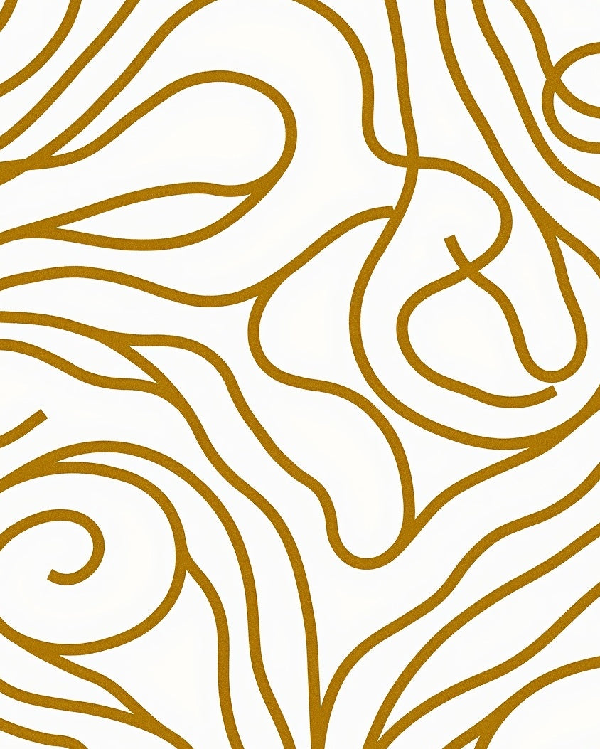 Golden Swirl Organic Abstract Rug