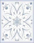 Ornate Blue Floral Medallion Square Rug