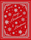 Red White Snowflakes Merry Christmas Rug