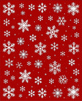 Jubilant White Snowflakes on Red Rug