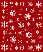 Jubilant White Snowflakes on Red Rug