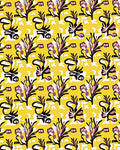 Whimsical Yellow Floral Abstract Rug