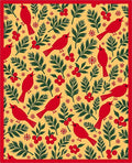 Crimson Cardinal Berry Branch Arrangement Rug