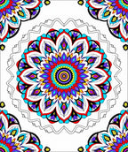 Vibrant Radial Mandala Color Burst Rug