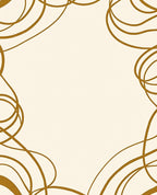 Golden Swirl Cream Abstract Rug
