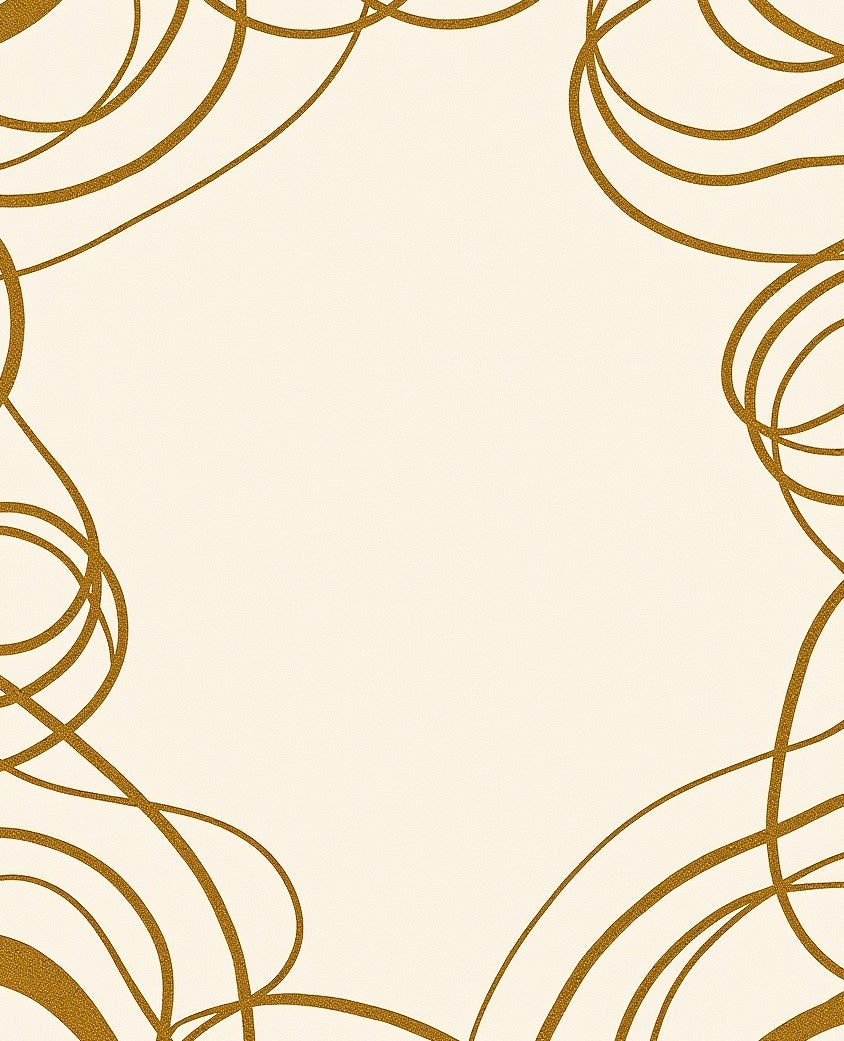 Golden Swirl Cream Abstract Rug