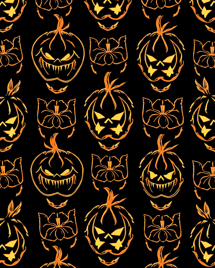 Spooky Orange Jack O Lantern Spider Rug