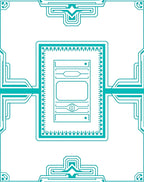 Teal Geometric Art Deco Lines Rug