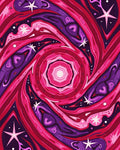 Radiant Pink Purple Starburst Swirl Rug