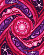 Radiant Pink Purple Starburst Swirl Rug