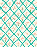 Coral Blossom Lattice Rug
