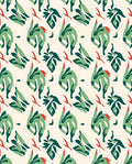 Abstract Green Red Animal Flow Rug