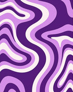 Groovy Purple Swirl Waves Rug