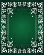 Elegant White Floral Border Emerald Rug
