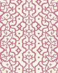 Pink Ivory Scrolling Vine Medallion Rug