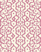 Pink Ivory Scrolling Vine Medallion Rug