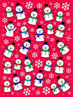 Festive Snowman Friends Snowflake Rug