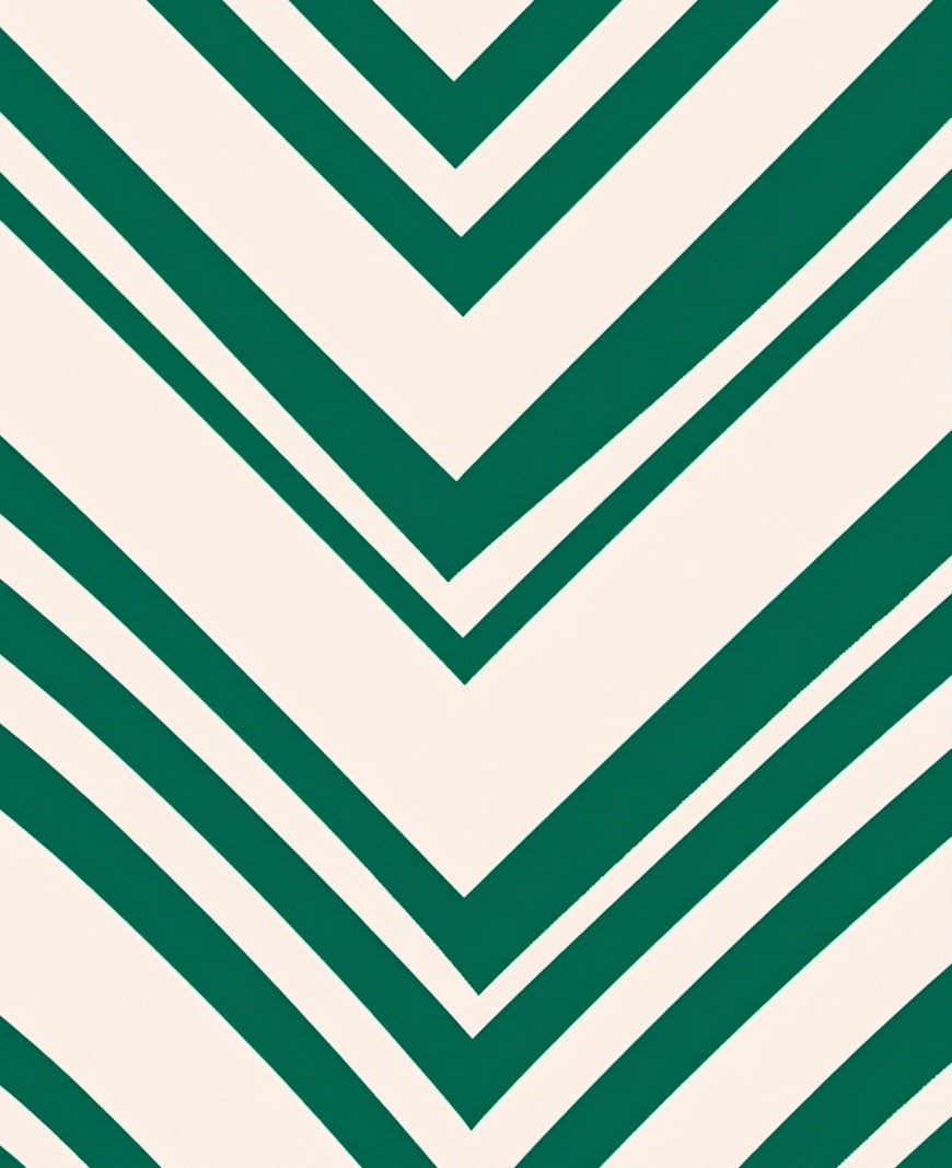 Emerald Green Chevron Lines Rug