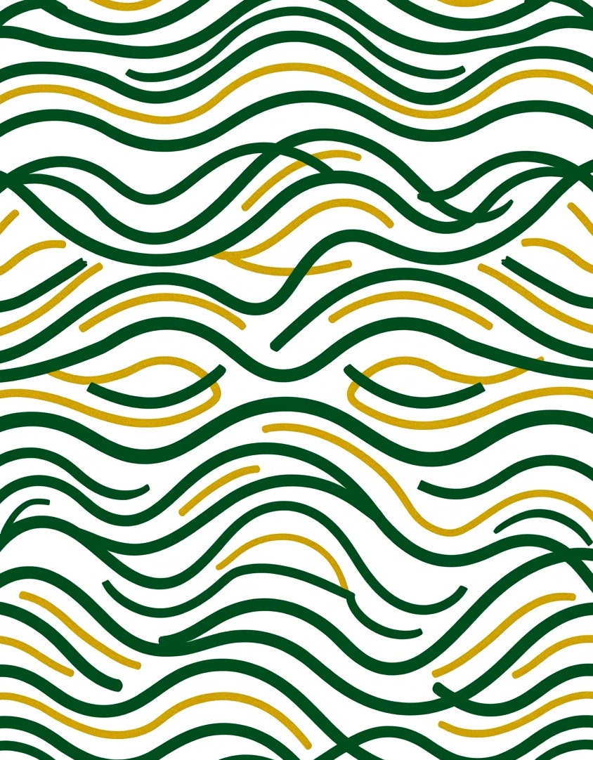 Emerald Gold Flowing Lines Rug
