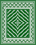 Emerald Green Geometric Diamond Medallion Rug