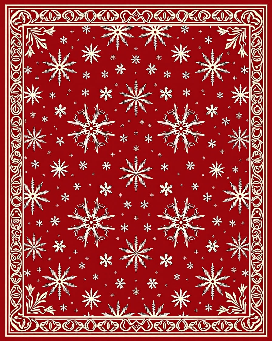 Crimson Snowflake Gala Rug