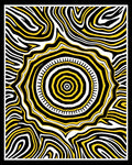 Bold Yellow Concentric Sunburst Rug