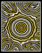 Bold Yellow Concentric Sunburst Rug