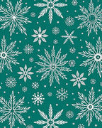 Teal White Snowflake Constellation Rug