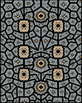 Gray and Gold Geometric Tessellation Rug