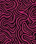 Hot Pink Swirl Black Abstract Rug