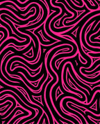 Hot Pink Swirl Black Abstract Rug