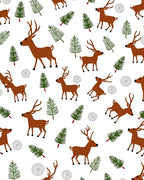 Woodland Brown Deer Pine Forest Whimsical Rug