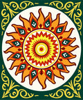 Radiant Sunburst Floral Medallion Rug