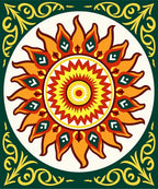 Radiant Sunburst Floral Medallion Rug
