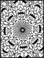 Black White Ornate Floral MandalaRug Rug